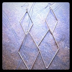 Diamond shaped dangle earrings